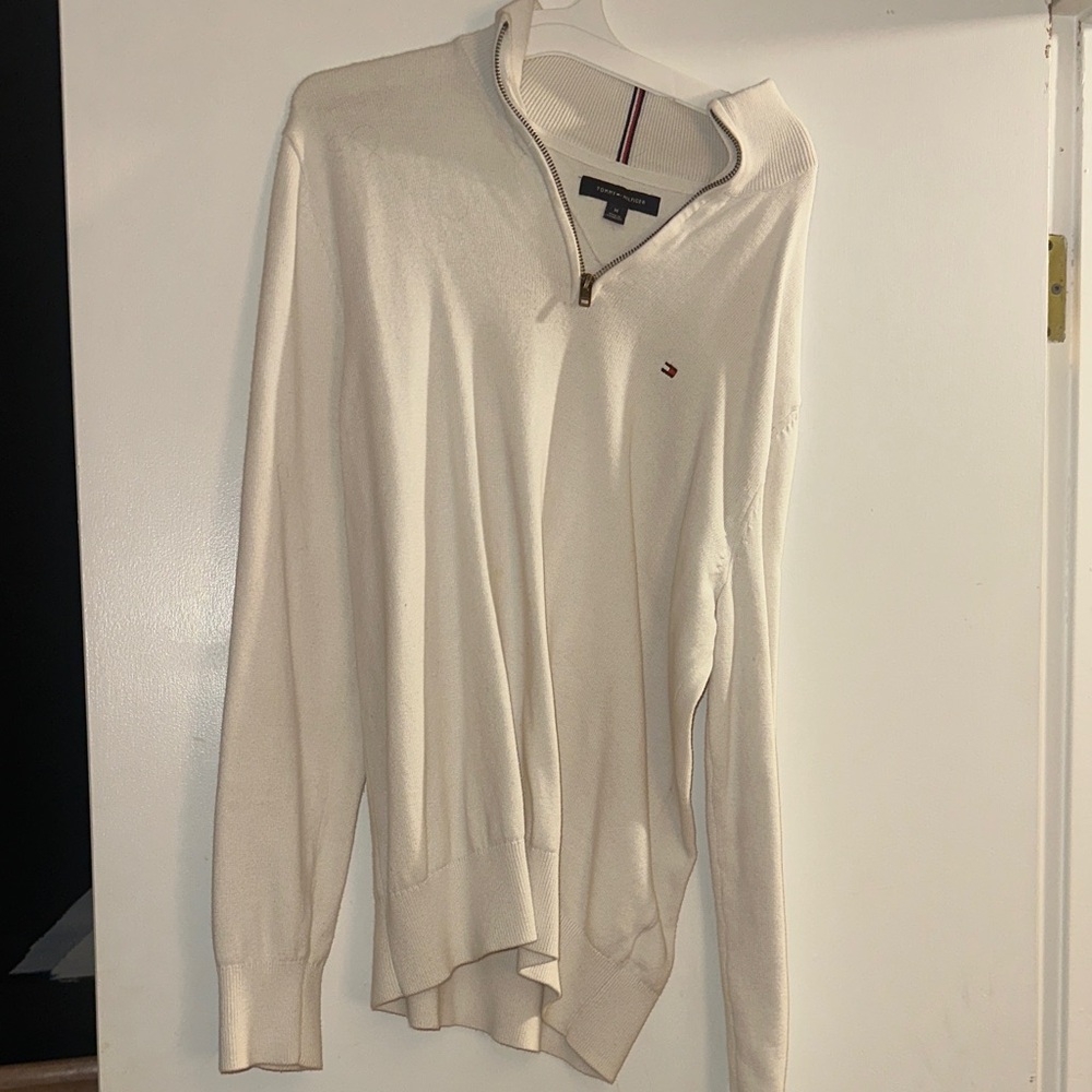 Tommy Hilfiger Off-White Half-Zip Sweater